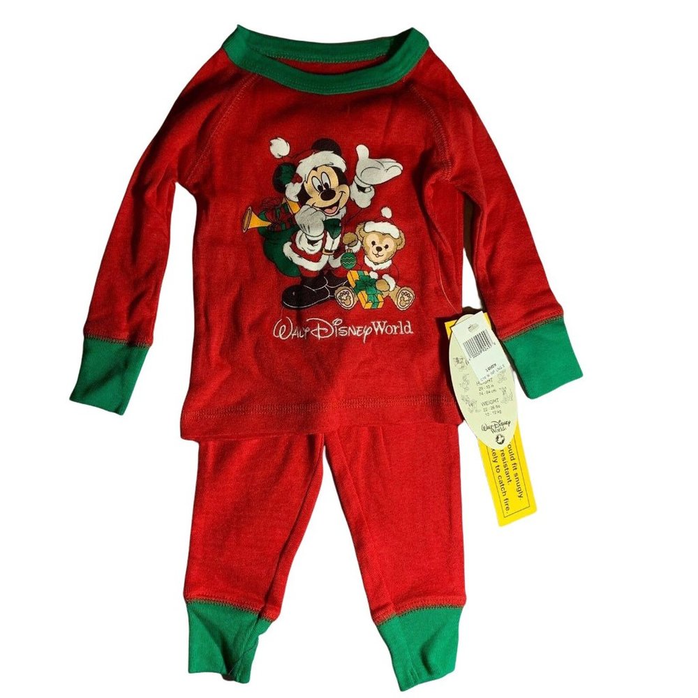 Walt Disney World Santa Mickey Duffy Baby Pajamas